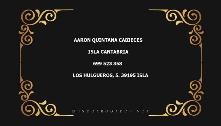 abogado Aaron Quintana Cabieces en la localidad de Isla