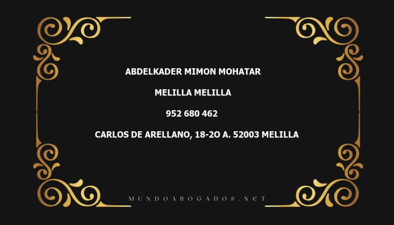 abogado Abdelkader Mimon Mohatar en la localidad de Melilla