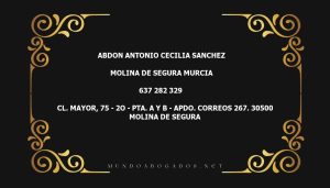 abogado Abdon Antonio Cecilia Sanchez en la localidad de Molina de Segura