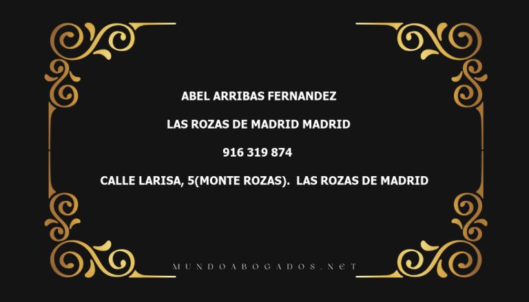 abogado Abel Arribas Fernandez en la localidad de Las Rozas de Madrid