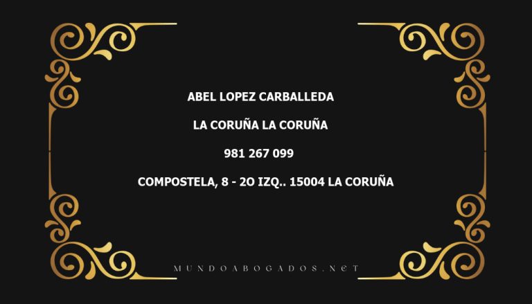 abogado Abel Lopez Carballeda en la localidad de La Coruña