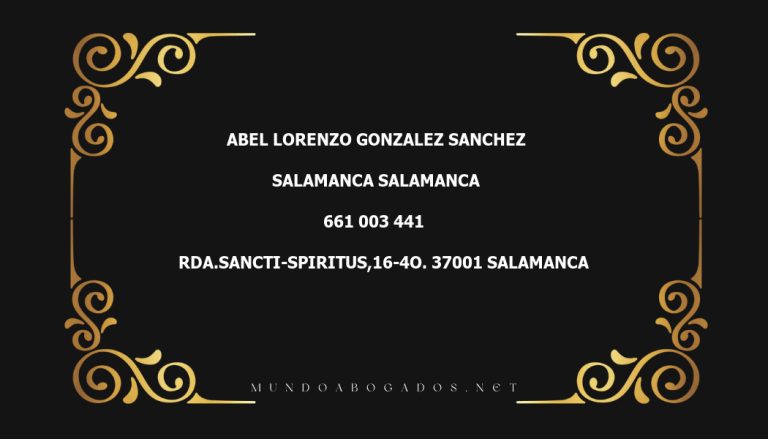 abogado Abel Lorenzo Gonzalez Sanchez en la localidad de Salamanca