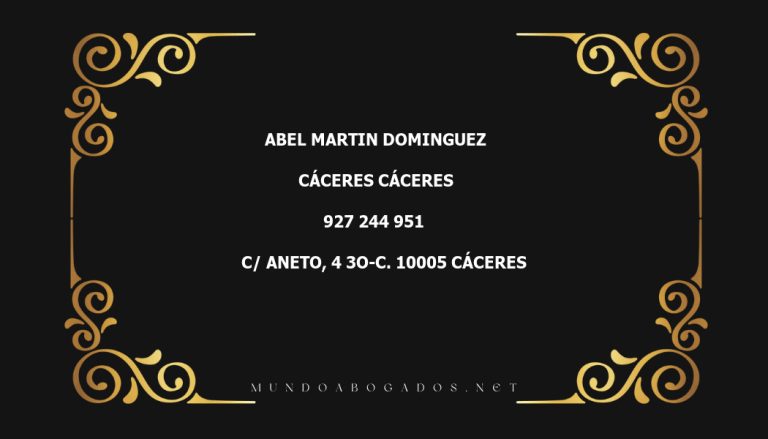 abogado Abel Martin Dominguez en la localidad de Cáceres