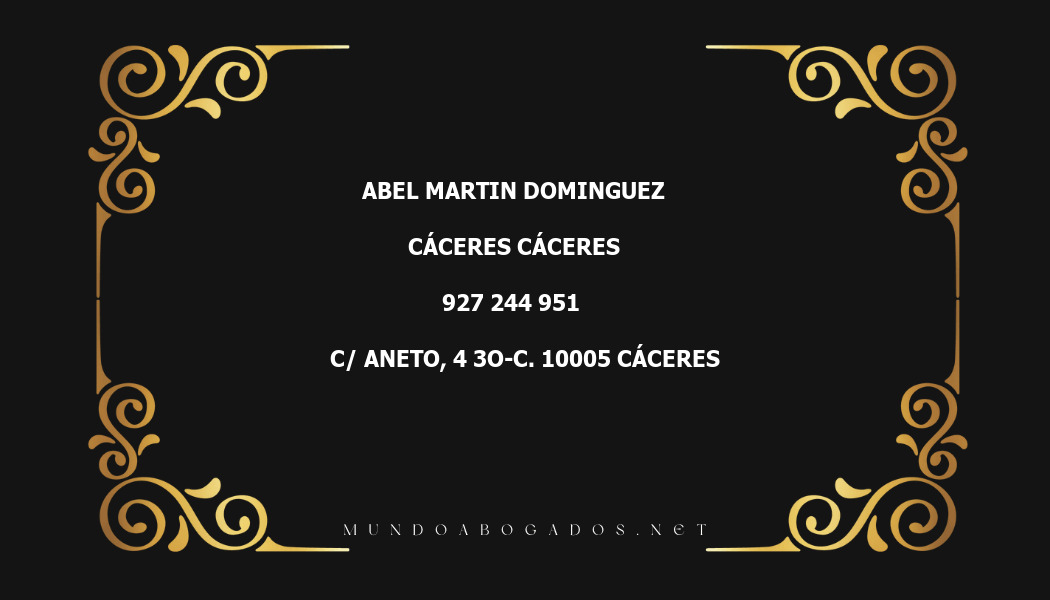 abogado Abel Martin Dominguez en la localidad de Cáceres