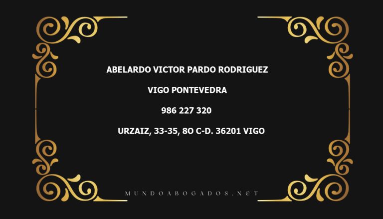 abogado Abelardo Victor Pardo Rodriguez en la localidad de Vigo