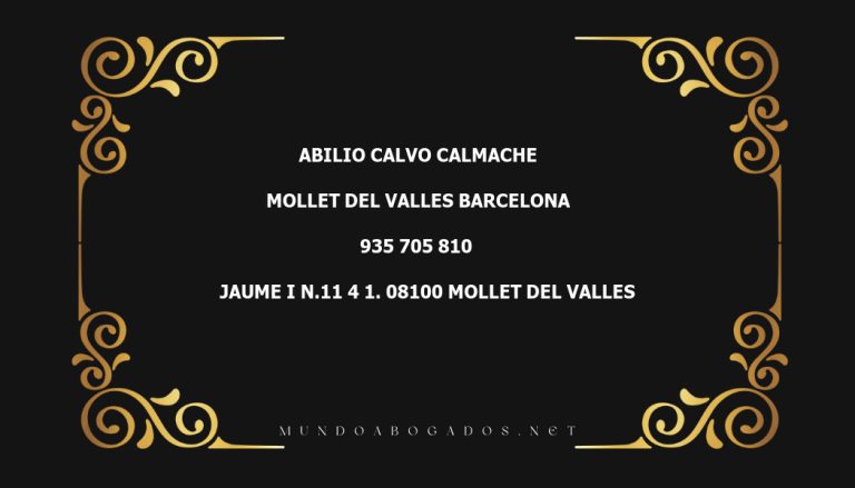 abogado Abilio Calvo Calmache en la localidad de Mollet del Valles