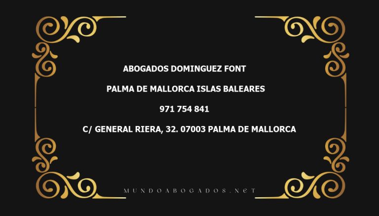 abogado Abogados Dominguez Font en la localidad de Palma de Mallorca