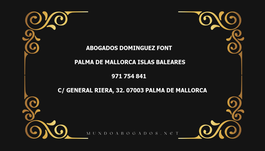 abogado Abogados Dominguez Font en la localidad de Palma de Mallorca