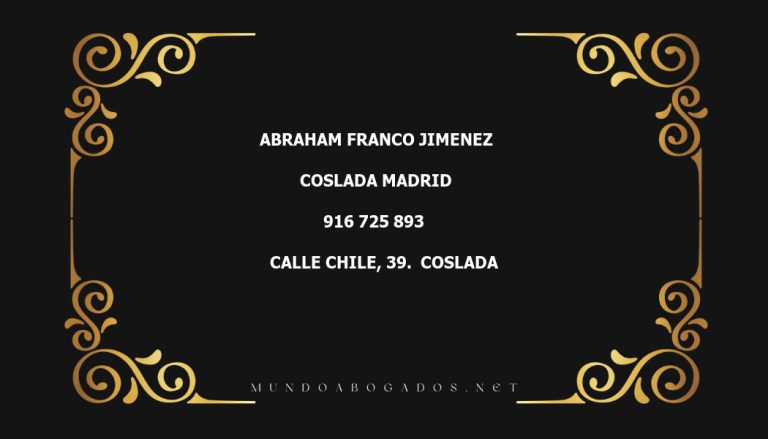 abogado Abraham Franco Jimenez en la localidad de Coslada