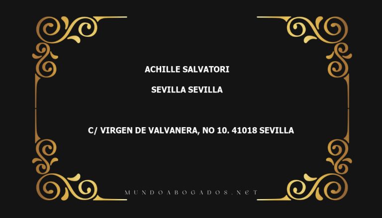 abogado Achille Salvatori en la localidad de Sevilla