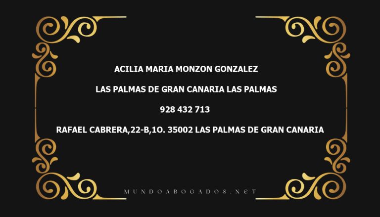 abogado Acilia Maria Monzon Gonzalez en la localidad de Las Palmas de Gran Canaria