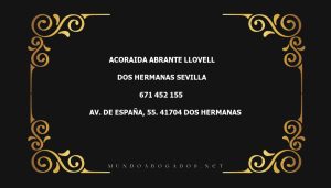 abogado Acoraida Abrante Llovell en la localidad de Dos Hermanas