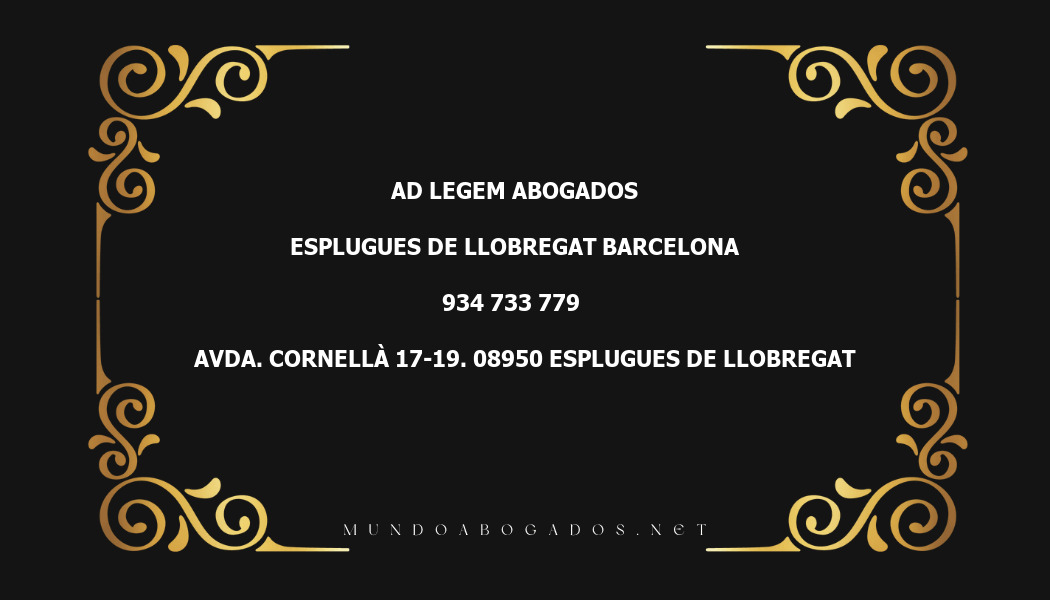 abogado Ad Legem Abogados en la localidad de Esplugues de Llobregat