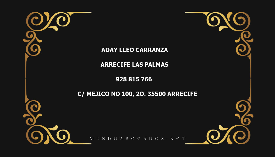 abogado Aday Lleo Carranza en la localidad de Arrecife