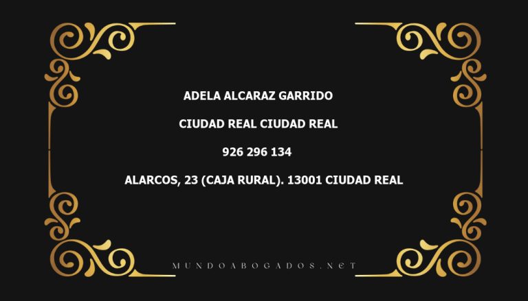 abogado Adela Alcaraz Garrido en la localidad de Ciudad Real