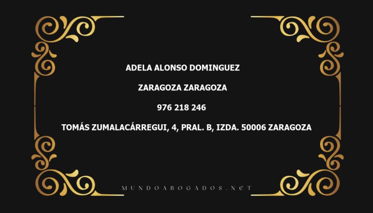 abogado Adela Alonso Dominguez en la localidad de Zaragoza