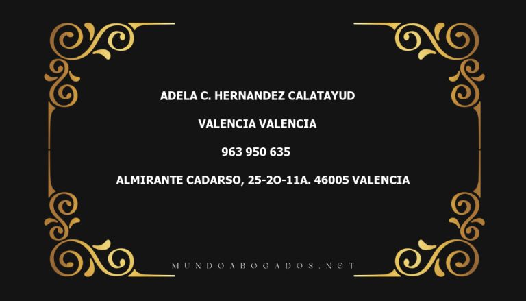 abogado Adela C. Hernandez Calatayud en la localidad de Valencia