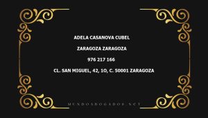 abogado Adela Casanova Cubel en la localidad de Zaragoza