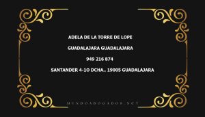 abogado Adela De La Torre De Lope en la localidad de Guadalajara