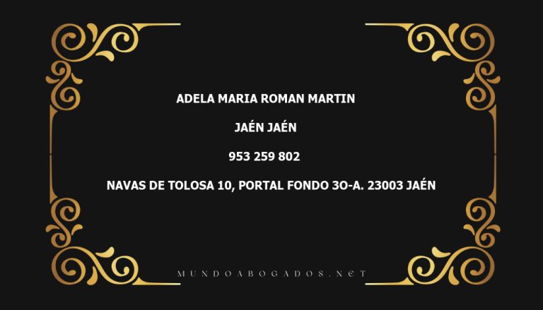 abogado Adela Maria Roman Martin en la localidad de Jaén