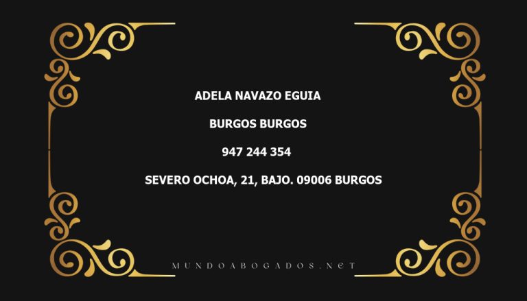 abogado Adela Navazo Eguia en la localidad de Burgos