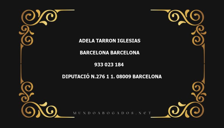 abogado Adela Tarron Iglesias en la localidad de Barcelona