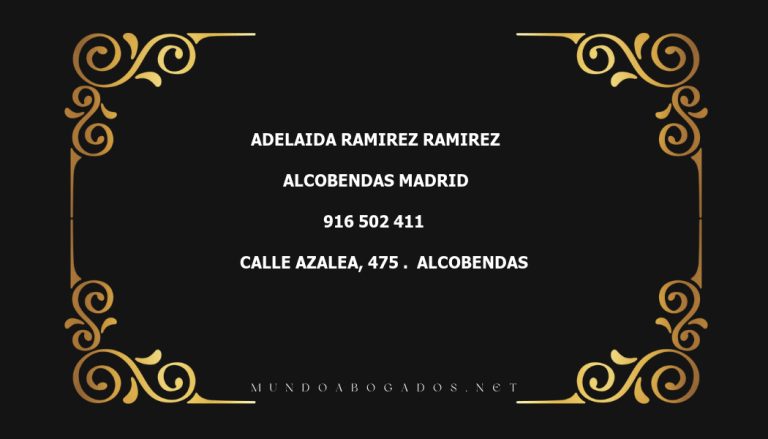 abogado Adelaida Ramirez Ramirez en la localidad de Alcobendas