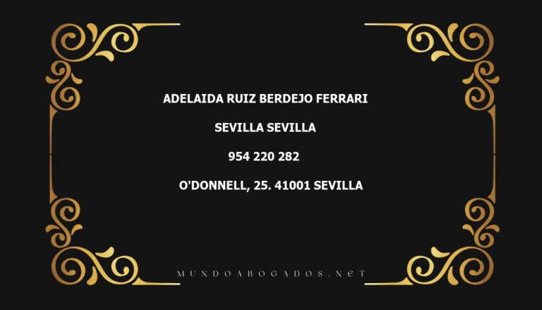 abogado Adelaida Ruiz Berdejo Ferrari en la localidad de Sevilla