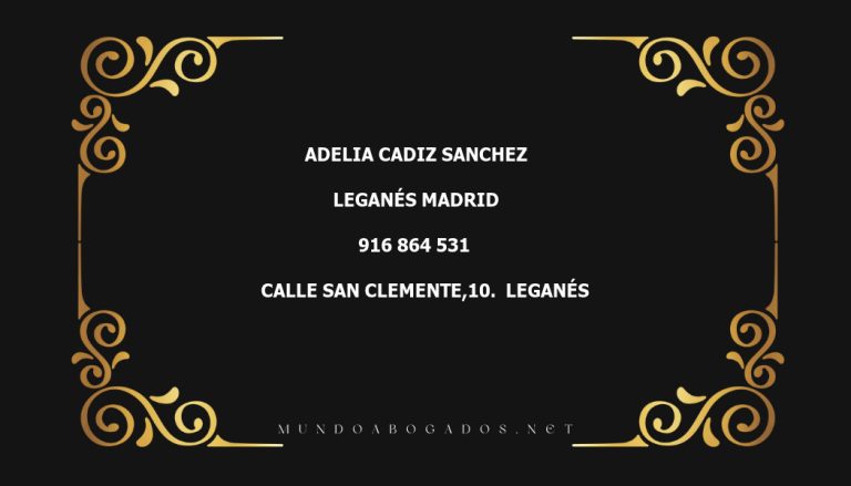 abogado Adelia Cadiz Sanchez en la localidad de Leganés