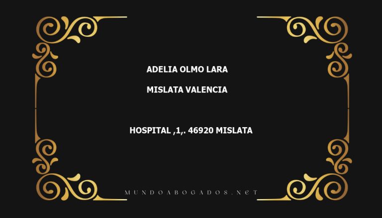 abogado Adelia Olmo Lara en la localidad de Mislata