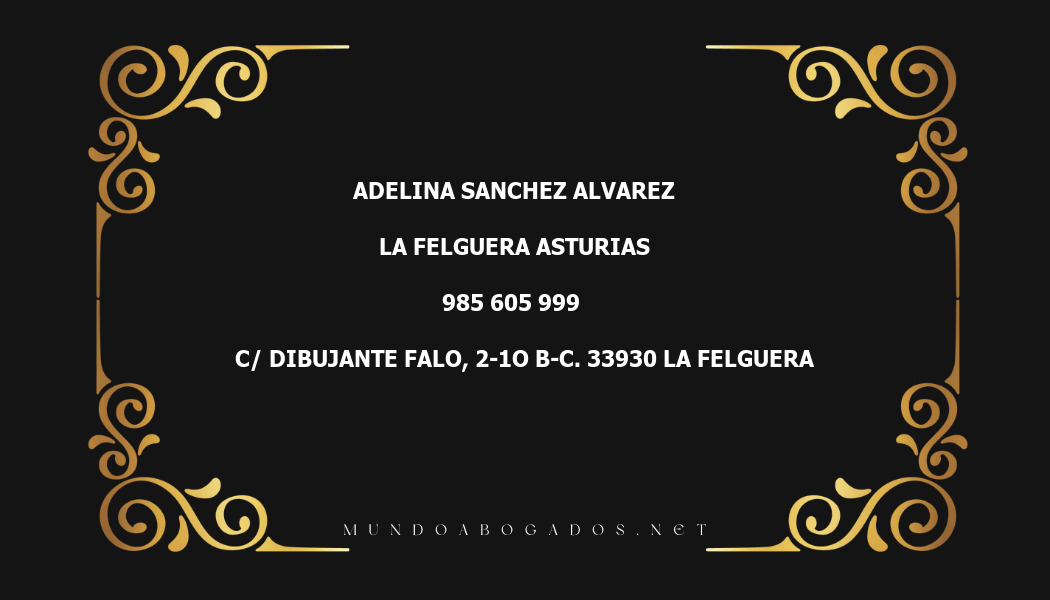 abogado Adelina Sanchez Alvarez en la localidad de La Felguera