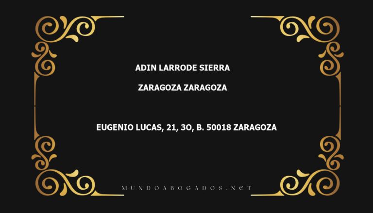 abogado Adin Larrode Sierra en la localidad de Zaragoza