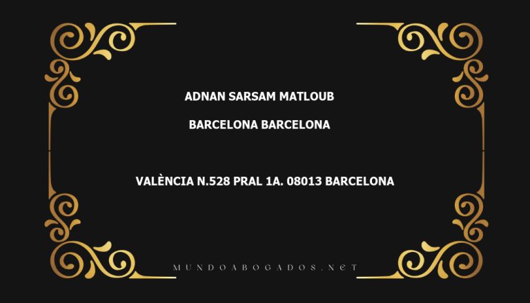 abogado Adnan Sarsam Matloub en la localidad de Barcelona