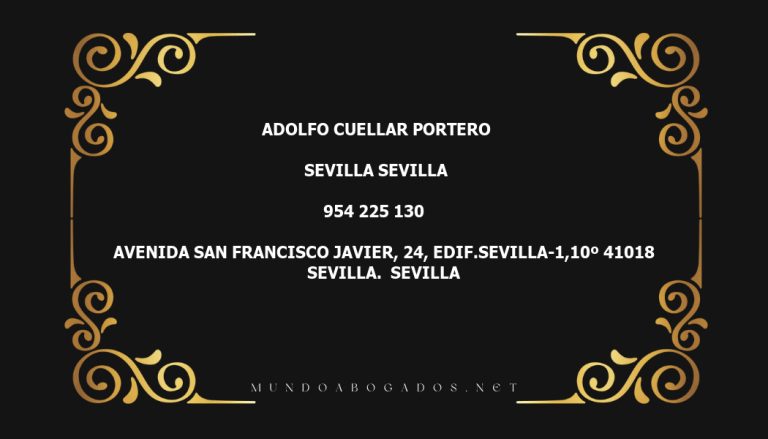 abogado Adolfo Cuellar Portero en la localidad de Sevilla