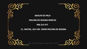 abogado Adolfo Di Palo en la localidad de Molina de Segura