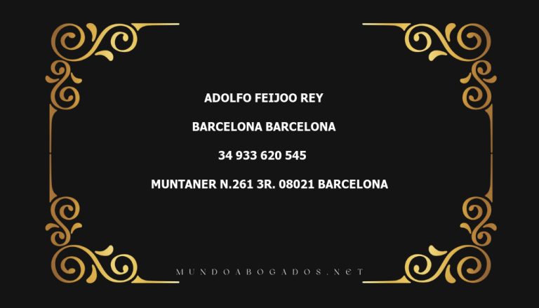 abogado Adolfo Feijoo Rey en la localidad de Barcelona