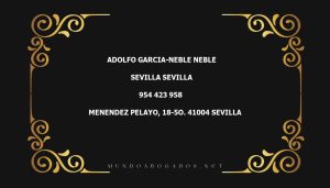 abogado Adolfo Garcia-Neble Neble en la localidad de Sevilla