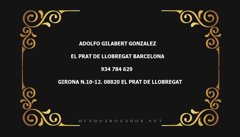 abogado Adolfo Gilabert Gonzalez en la localidad de El Prat de Llobregat