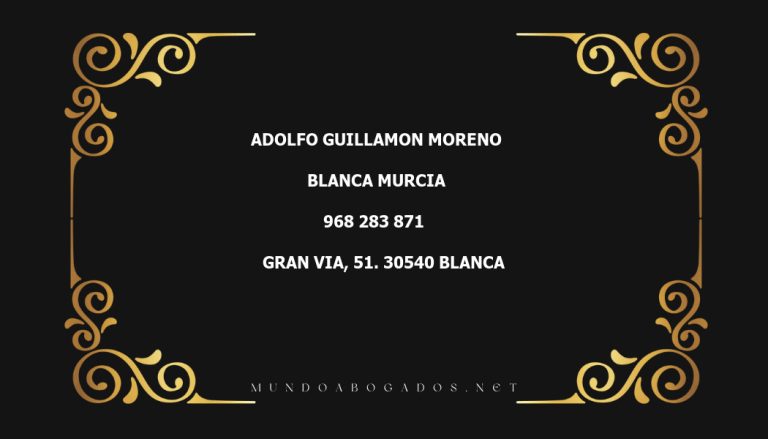 abogado Adolfo Guillamon Moreno en la localidad de Blanca