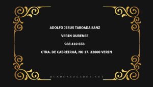 abogado Adolfo Jesus Taboada Sanz en la localidad de Verin