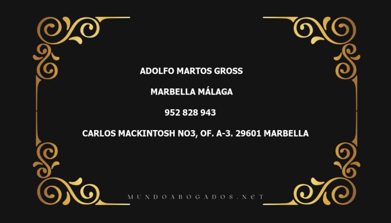 abogado Adolfo Martos Gross en la localidad de Marbella