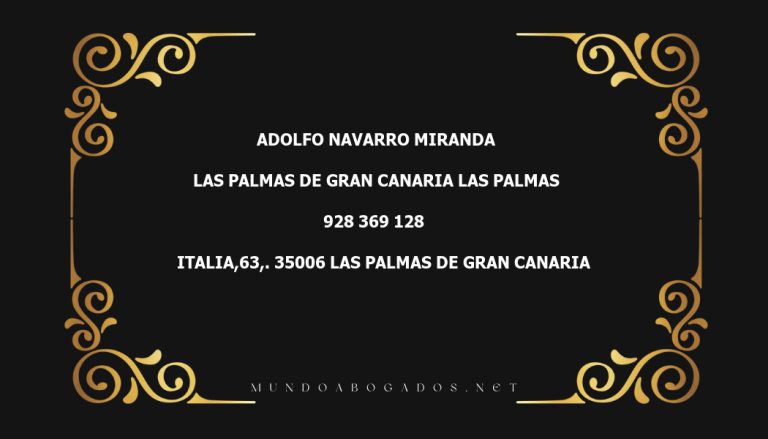 abogado Adolfo Navarro Miranda en la localidad de Las Palmas de Gran Canaria