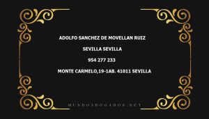 abogado Adolfo Sanchez De Movellan Ruiz en la localidad de Sevilla