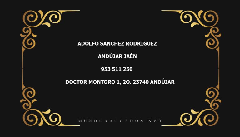 abogado Adolfo Sanchez Rodriguez en la localidad de Andújar