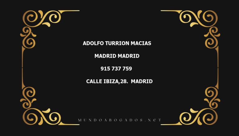 abogado Adolfo Turrion Macias en la localidad de Madrid