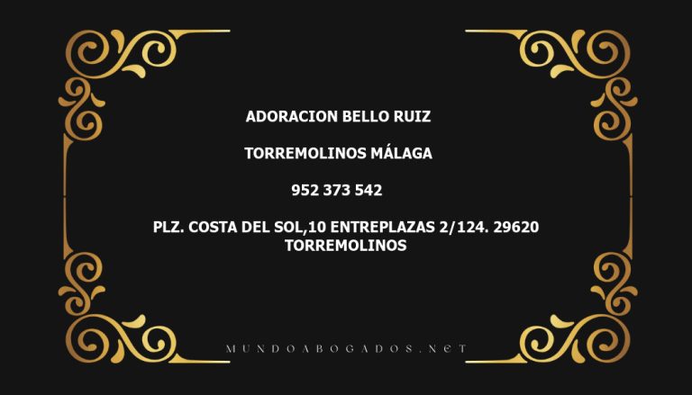 abogado Adoracion Bello Ruiz en la localidad de Torremolinos