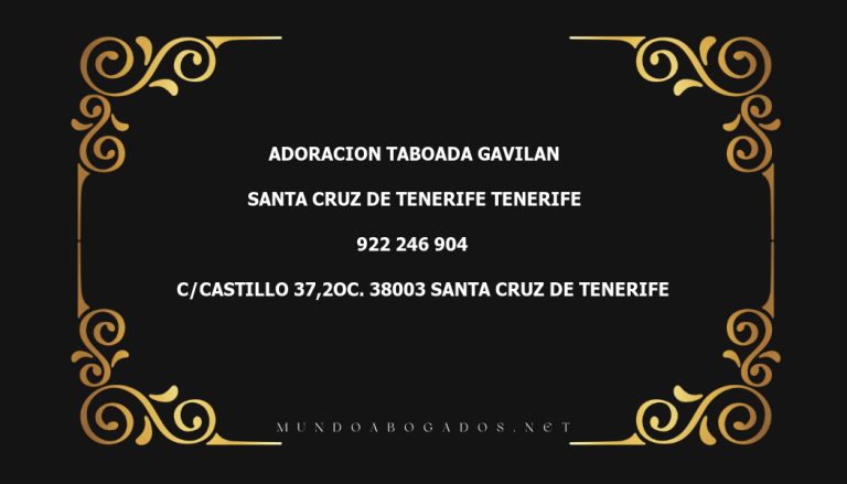 abogado Adoracion Taboada Gavilan en la localidad de Santa Cruz de Tenerife