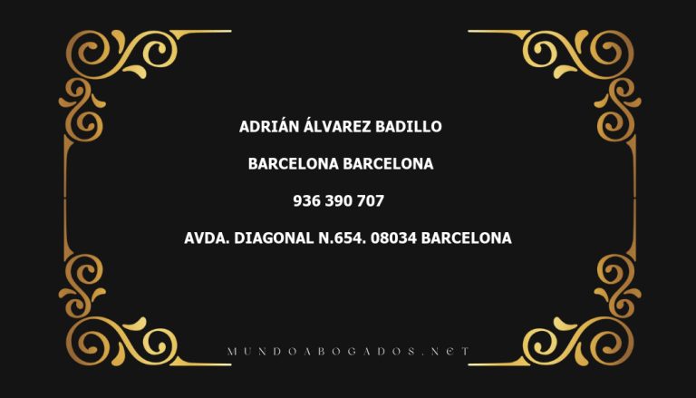 abogado Adrián Álvarez Badillo en la localidad de Barcelona