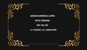 abogado Adrian Arrebola Lopez en la localidad de Rute