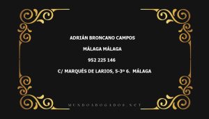 abogado Adrián Broncano Campos en la localidad de Málaga